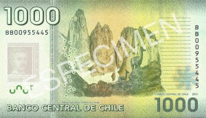 Billete de 1 mil pesos reverso
